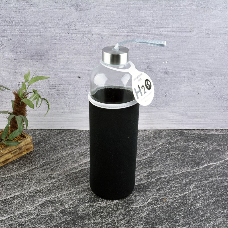 1000 ml Black Covered Glass Flask