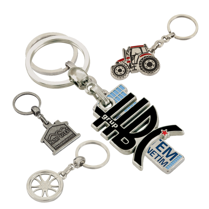 3D Metal Keychain with Colored Enamel