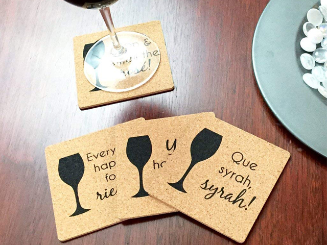 Direct Printed Square Shaped Cork Coasters
