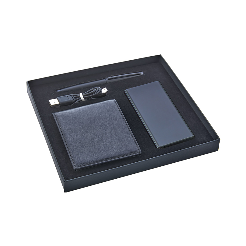 Gift Set - PowerBank - Leather Wallet - Pencil Set