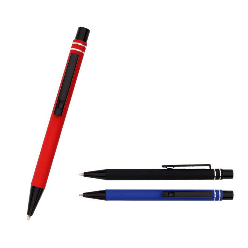 Metal Ballpoint Pen with Rubber Body