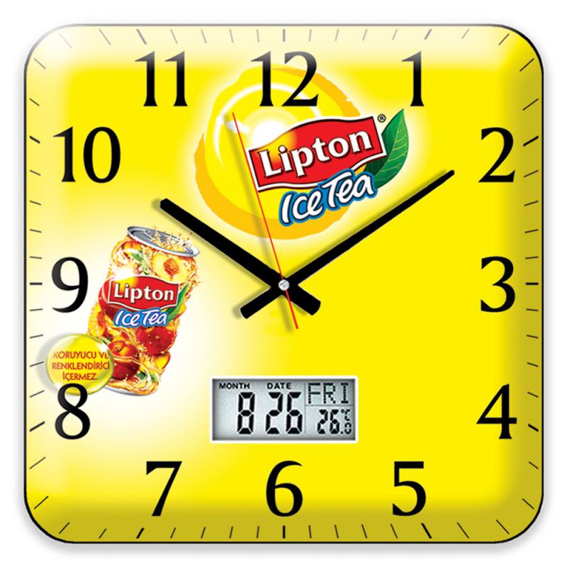 Offset Wall Clock (Digital Thermometer- Calendar - 35 x 35 cm)