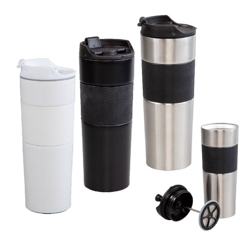 Steel Thermos Mug with French Press  / 450 ml