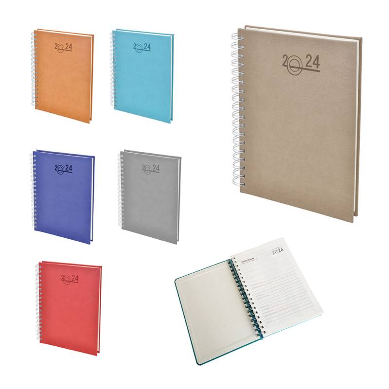 Thermo Leather Cover Spiralled Agenda