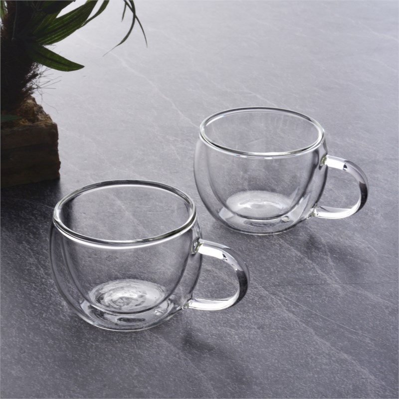 Double Walled Glass Cup Set of 2 Promotion Every Where