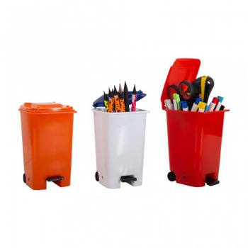 Opening Pedal Plastic Container Pen Holder