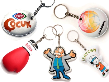 Picture Printed Puff Keyrings