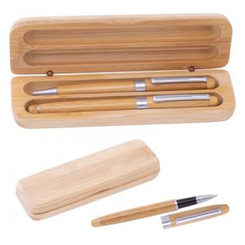 BKS-1601 - Wooden Roller & Balloint Penset with Wooden Case