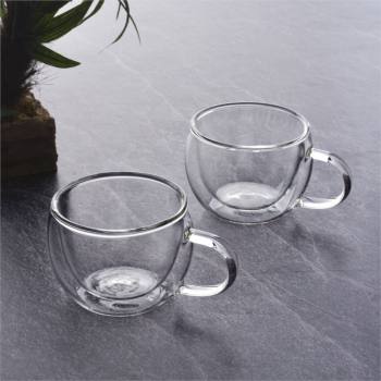 Double Walled Glass Cup Set of 2